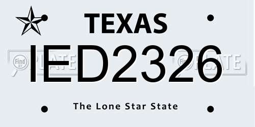 IED2326 Texas License Plate
