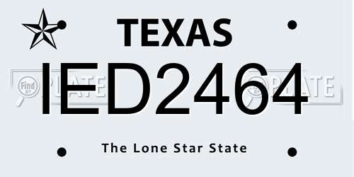 IED2464 Texas License Plate
