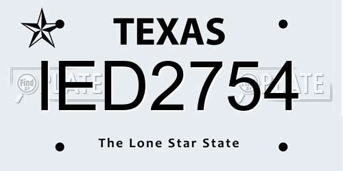 IED2754 Texas License Plate