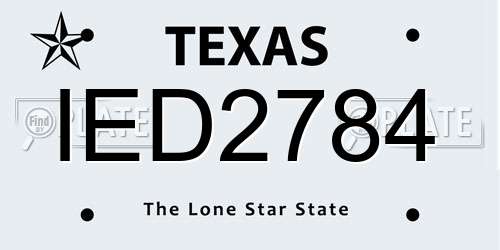 IED2784 Texas License Plate