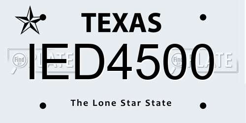 IED4500 Texas License Plate