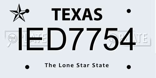 IED7754 Texas License Plate