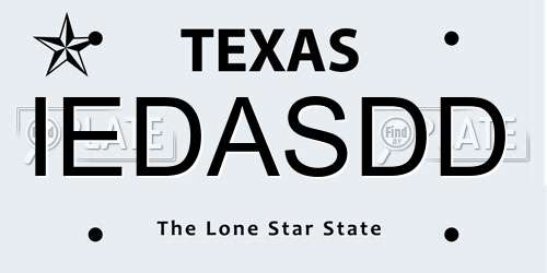 IEDASDD Texas License Plate