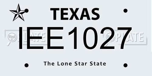 IEE1027 Texas License Plate