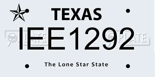 IEE1292 Texas License Plate