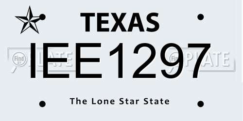 IEE1297 Texas License Plate