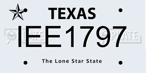 IEE1797 Texas License Plate