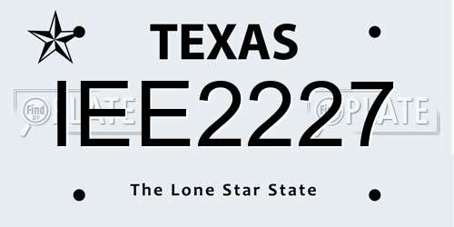 IEE2227 Texas License Plate