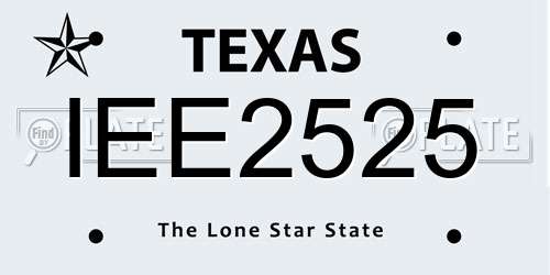 IEE2525 Texas License Plate