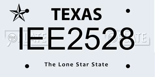 IEE2528 Texas License Plate