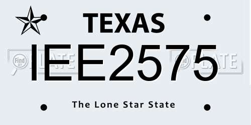 IEE2575 Texas License Plate