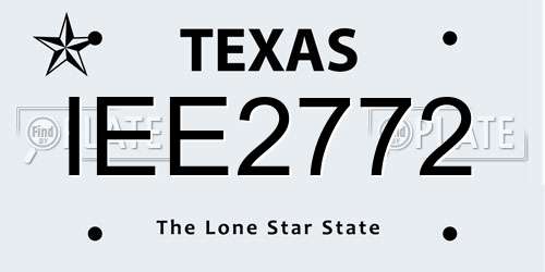 IEE2772 Texas License Plate