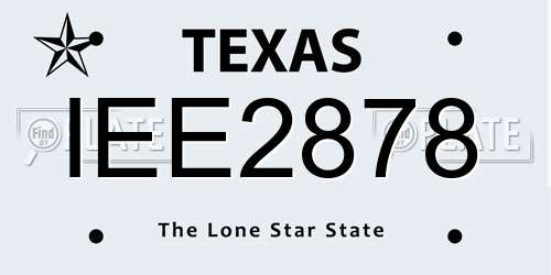 IEE2878 Texas License Plate