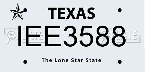 IEE3588 Texas License Plate