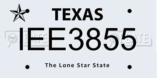 IEE3855 Texas License Plate