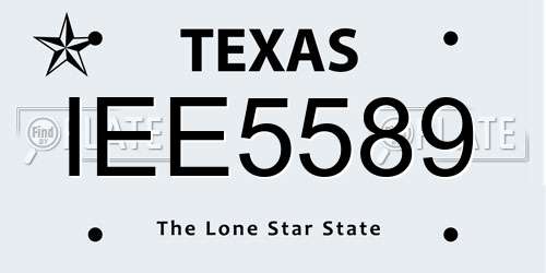 IEE5589 Texas License Plate