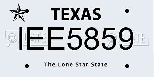 IEE5859 Texas License Plate