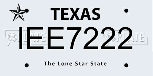 IEE7222 Texas License Plate