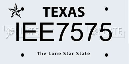IEE7575 Texas License Plate