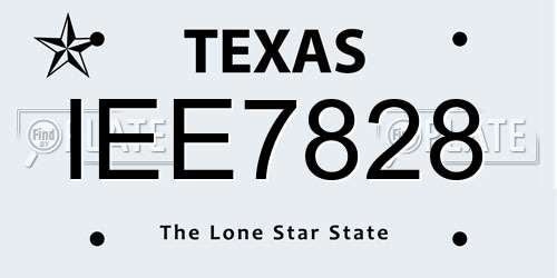 IEE7828 Texas License Plate