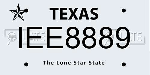 IEE8889 Texas License Plate