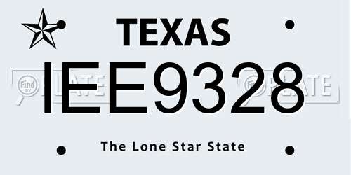 IEE9328 Texas License Plate