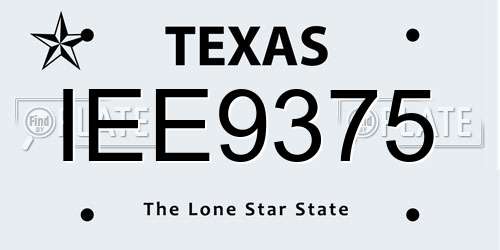 IEE9375 Texas License Plate