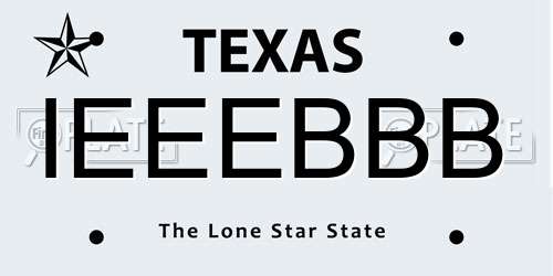 IEEEBBB Texas License Plate