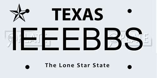 IEEEBBS Texas License Plate