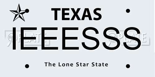 IEEESSS Texas License Plate