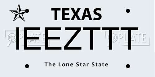 IEEZTTT Texas License Plate