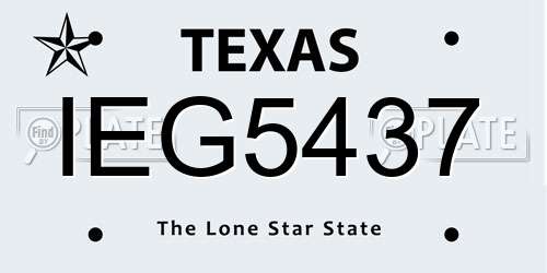 IEG5437 Texas License Plate