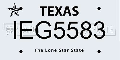 IEG5583 Texas License Plate