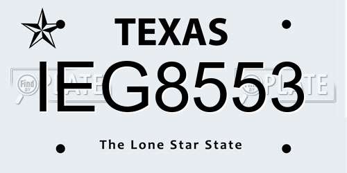IEG8553 Texas License Plate
