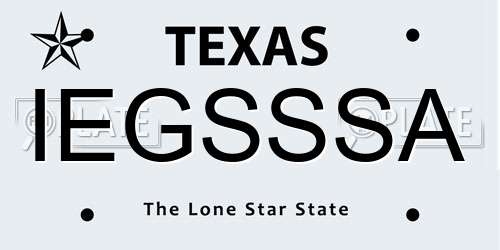 IEGSSSA Texas License Plate