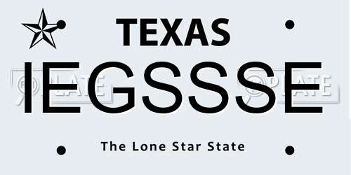 IEGSSSE Texas License Plate