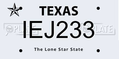 IEJ233 Texas License Plate