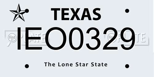 IEO0329 Texas License Plate