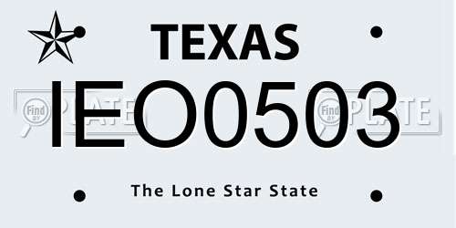 IEO0503 Texas License Plate