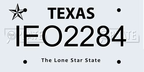 IEO2284 Texas License Plate
