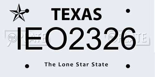 IEO2326 Texas License Plate