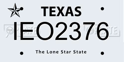 IEO2376 Texas License Plate