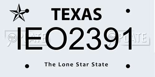 IEO2391 Texas License Plate