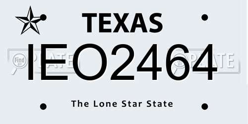 IEO2464 Texas License Plate