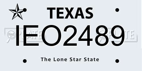 IEO2489 Texas License Plate