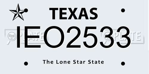 IEO2533 Texas License Plate
