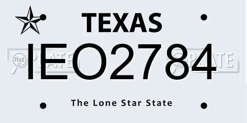 IEO2784 Texas License Plate