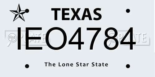 IEO4784 Texas License Plate