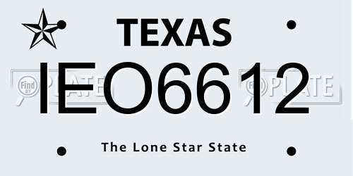 IEO6612 Texas License Plate