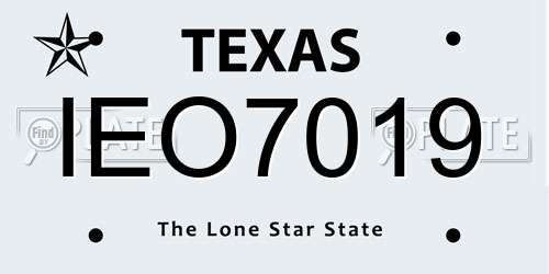 IEO7019 Texas License Plate